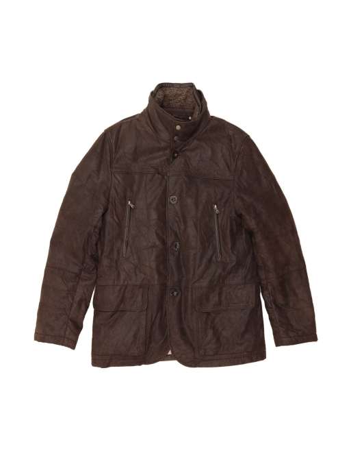 Vintage Leather Jacket UK 38 Medium In Brown