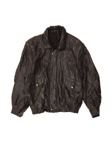 Vintage Leather Jacket UK 38 Medium In Brown - view 1