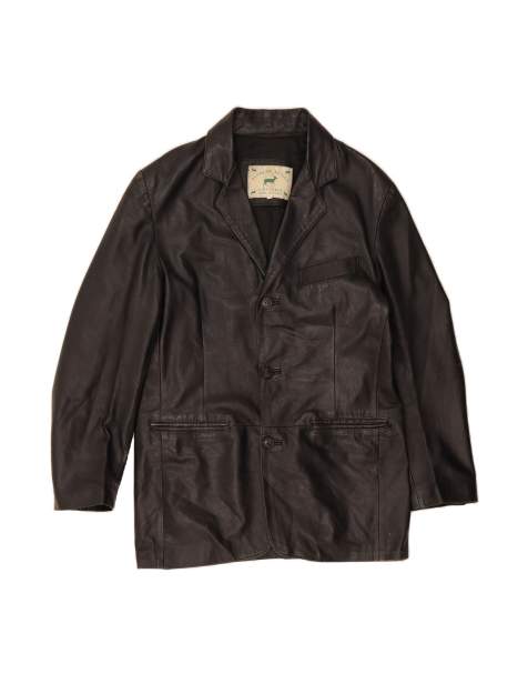 Vintage Leather Jacket UK 38 Medium In Brown - view 1