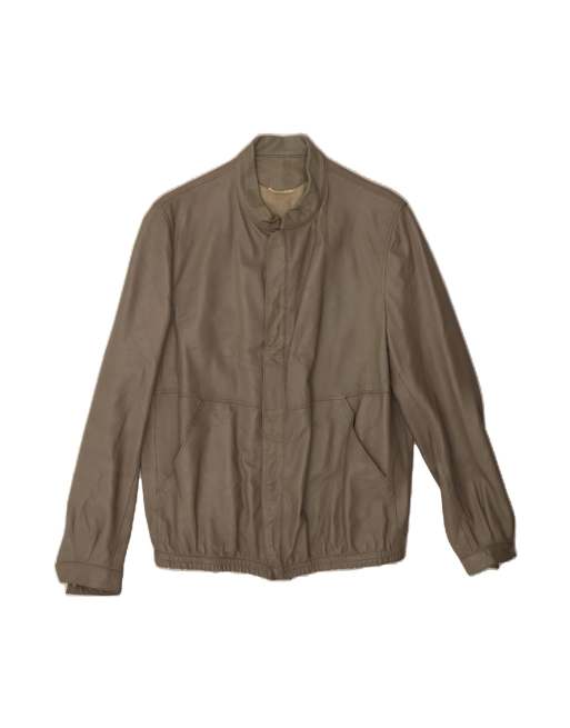 Vintage Leather Jacket UK 38 Medium In Grey