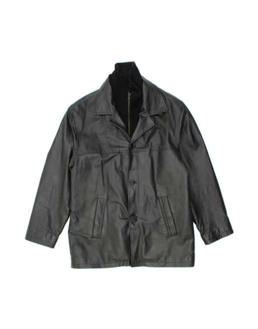 Vintage Leather Jacket UK 40 Large In Black