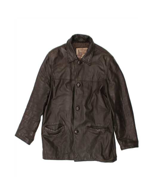Vintage Leather Jacket UK 40 Large In Brown