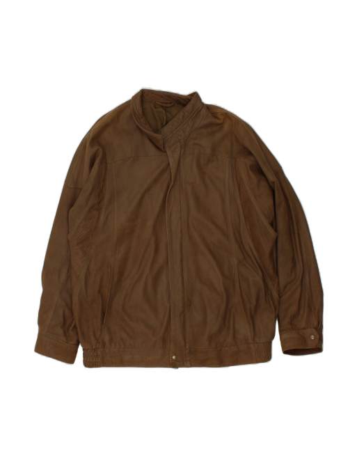 Vintage Leather Jacket UK 40 Large In Brown