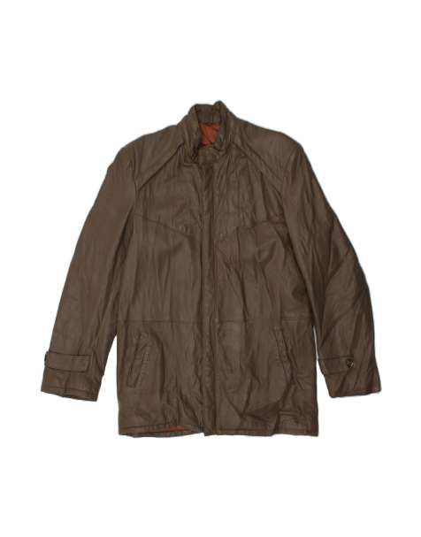 Vintage Leather Jacket UK 40 Large In Brown - view 1