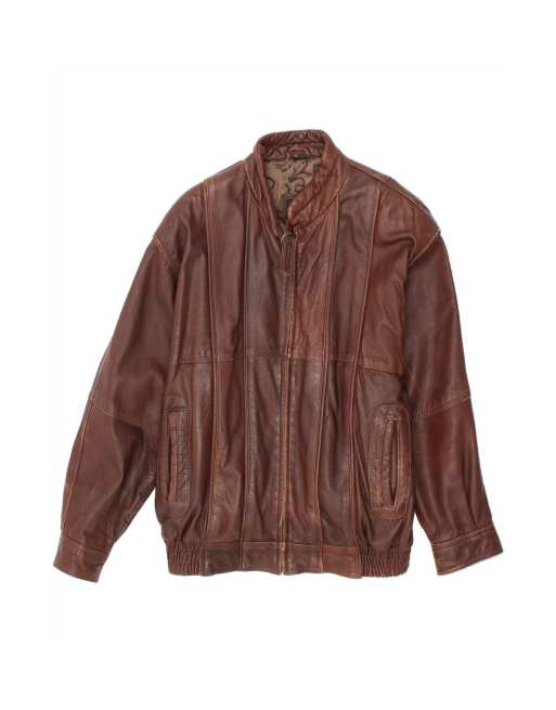 Vintage Leather Jacket UK 40 Large In Brown