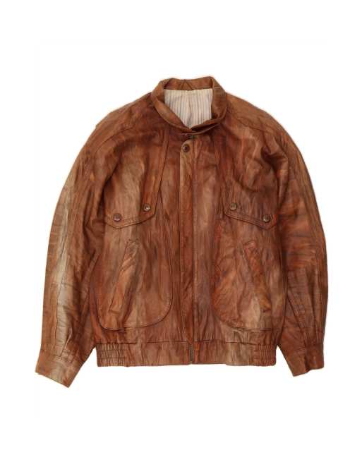 Vintage Leather Jacket UK 40 Large In Brown