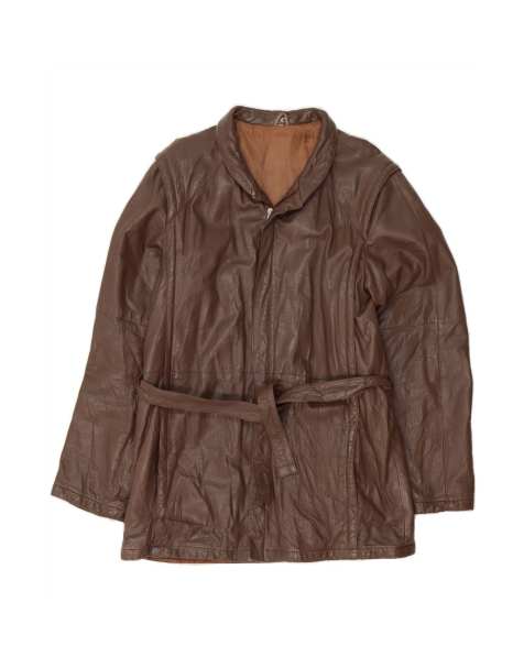 Vintage Leather Jacket UK 40 Large In Brown - view 1