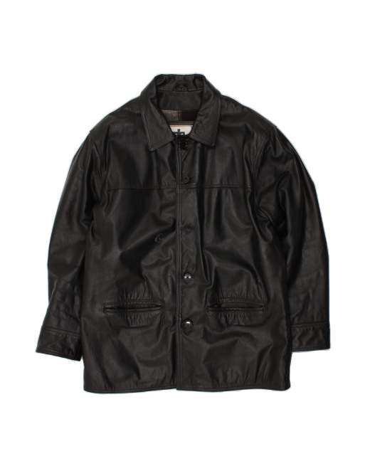Vintage Leather Jacket UK 42 XL In Black