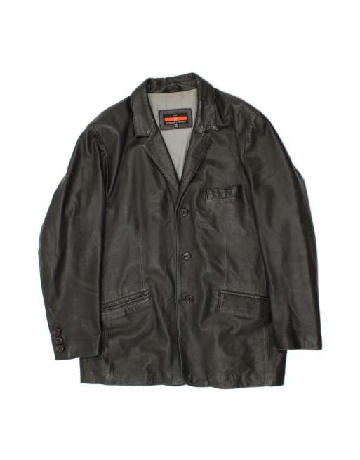 Vintage Leather Jacket UK 42 XL In Black