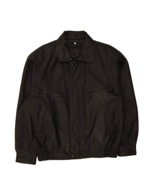 Vintage Leather Jacket UK 42 XL In Black