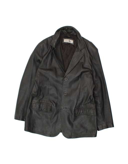 Vintage Leather Jacket UK 42 XL In Black