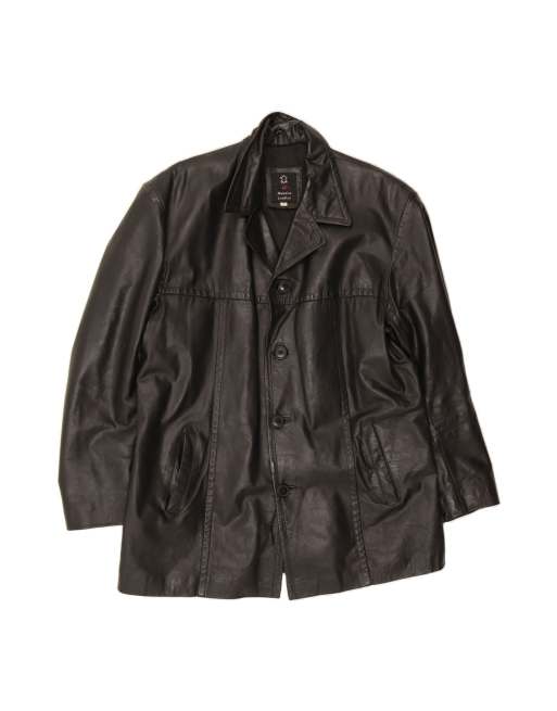 Vintage Leather Jacket UK 42 XL In Black