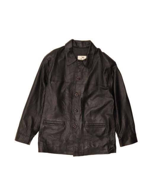 Vintage Leather Jacket UK 42 XL In Black