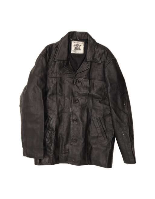 Vintage Leather Jacket UK 42 XL In Black