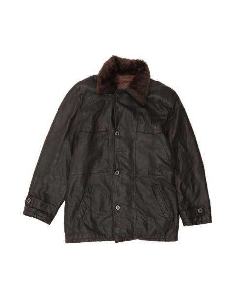 Vintage Leather Jacket UK 42 XL In Black - view 1