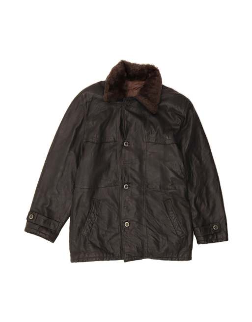 Vintage Leather Jacket UK 42 XL In Black