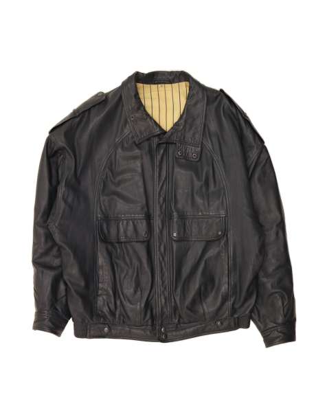 Vintage Leather Jacket UK 42 XL In Blue - view 1