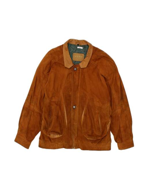 Vintage Leather Jacket UK 42 XL In Brown