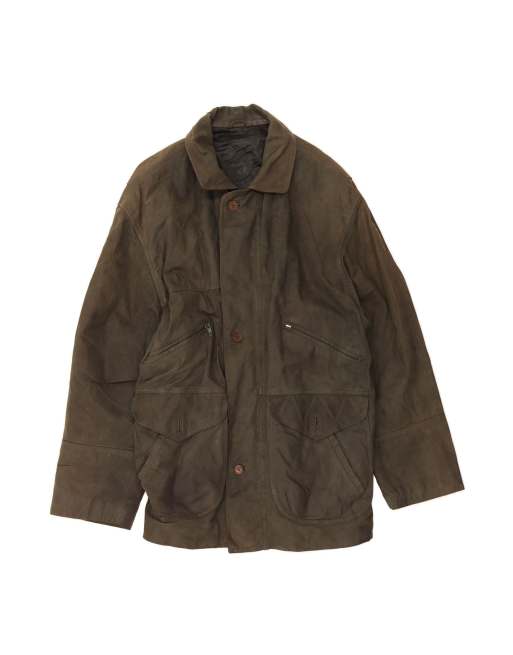 Vintage Leather Jacket UK 42 XL In Brown