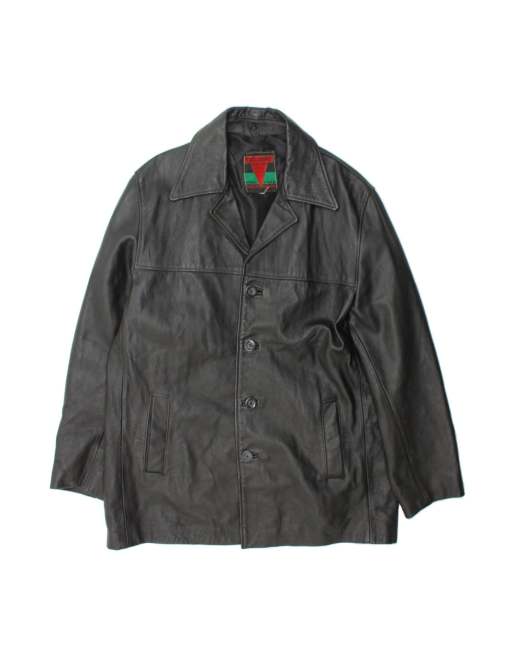 Vintage Leather Jacket UK 44 2XL In Black