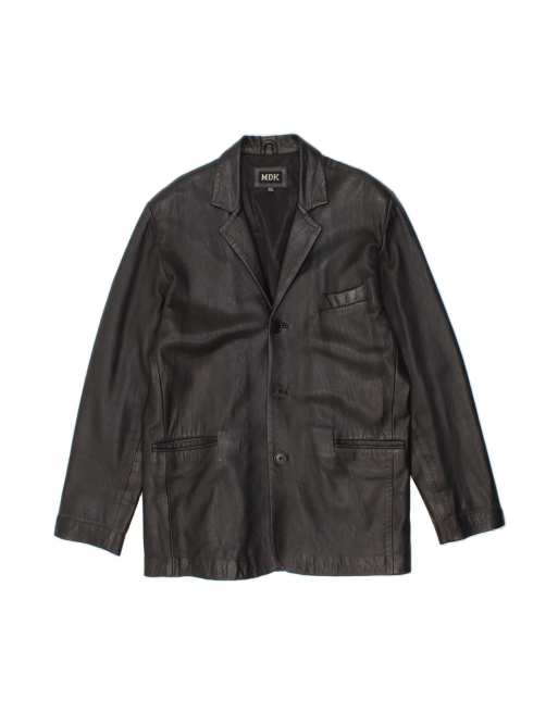 Vintage Leather Jacket UK 44 2XL In Black