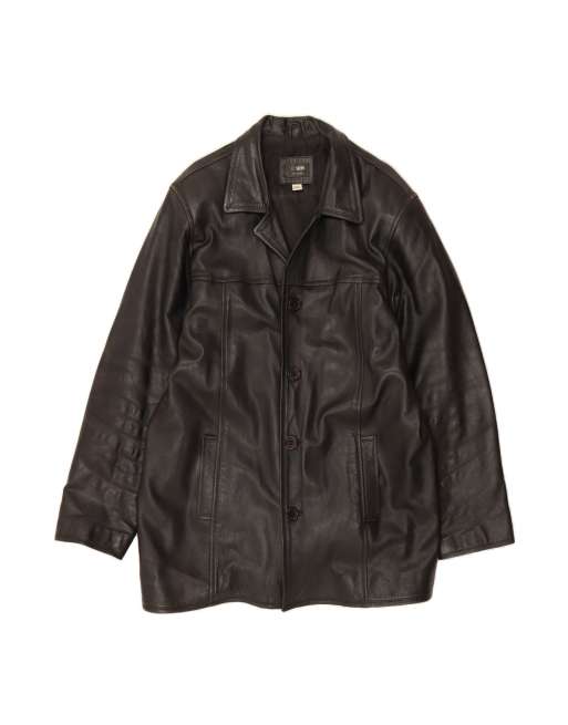 Vintage Leather Jacket UK 44 2XL In Black