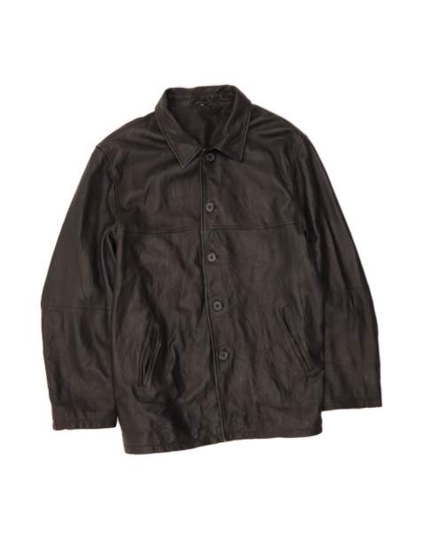 Vintage Leather Jacket UK 46 3XL In Black - view 1