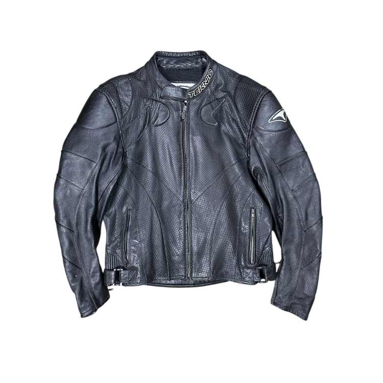 Vintage Leather Teknic Racing Jacket size l in black | ASOS