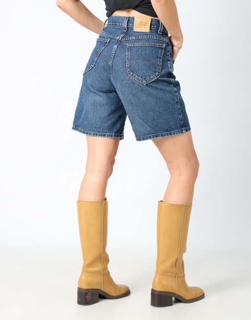 Vintage Lee 26x19 denim shorts in blue