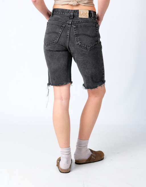 Vintage Lee 26x20 Denim Shorts Charcoal Grey