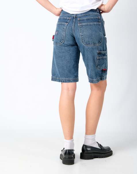 Vintage Lee 26x21 Denim Carpenter Baggy Jorts Shorts Blue - view 1