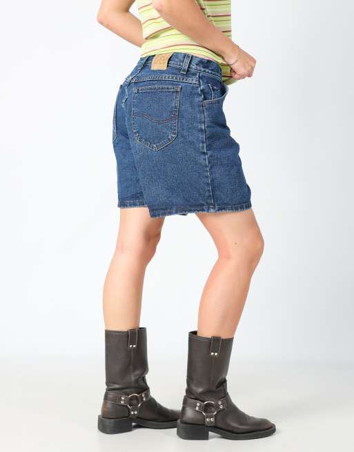 Vintage Lee 28x17 denim shorts in blue