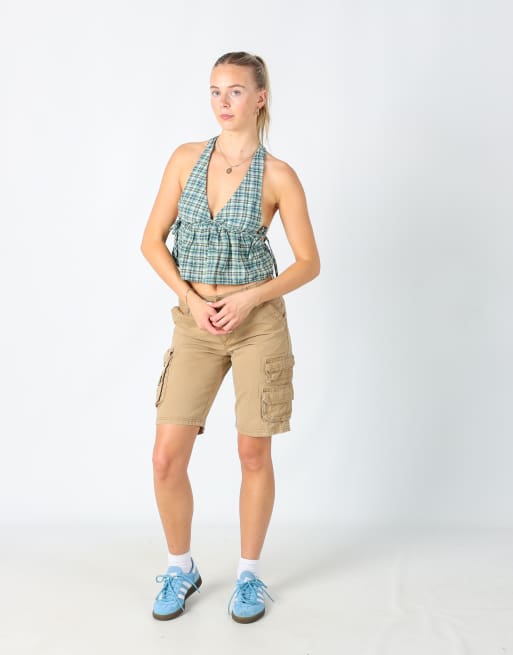Vintage Lee 28x20 canvas cargo shorts in tan, 2 of 4