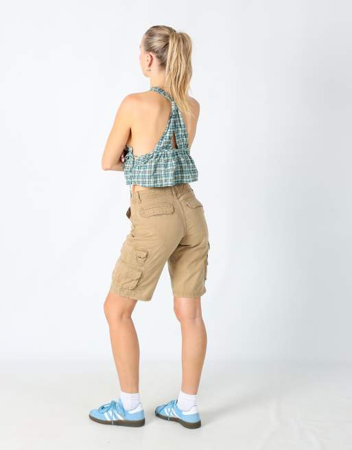 Vintage Lee 28x20 canvas cargo shorts in tan, 3 of 4