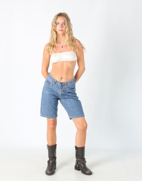 Vintage Lee 28x20 denim shorts in blue - view 1