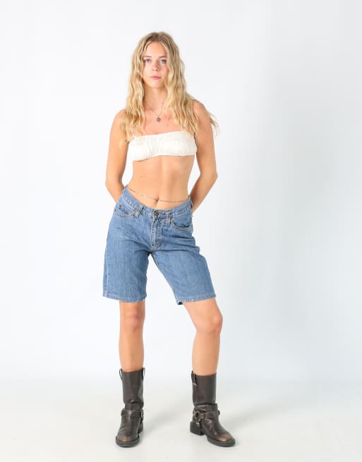 Vintage Lee 28x20 denim shorts in blue