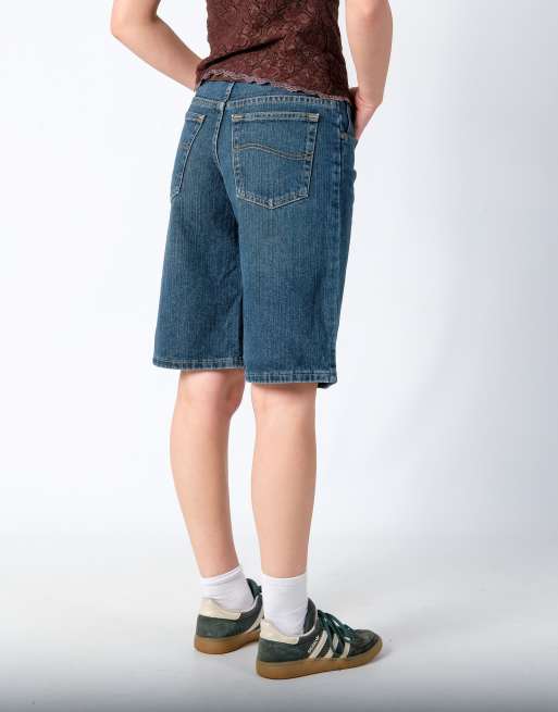 Vintage Lee 28x22 Denim Jorts Shorts Navy Blue