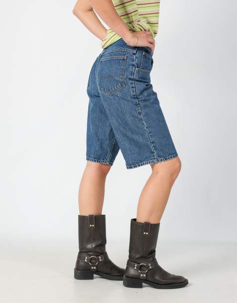 Vintage Lee 28x23 denim shorts in blue - view 1