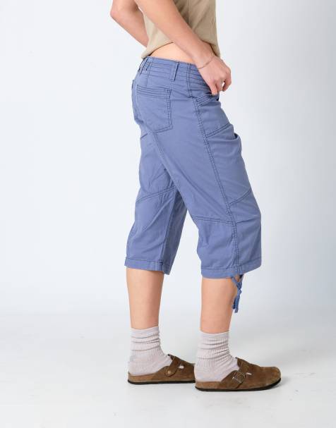 Vintage Lee 28x26 Canvas Cargo Shorts Light Blue - view 1