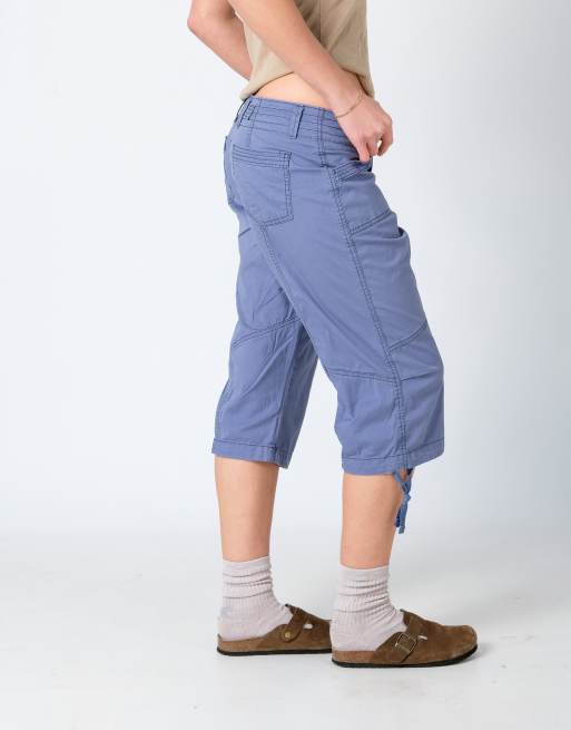 Vintage Lee 28x26 Canvas Cargo Shorts Light Blue