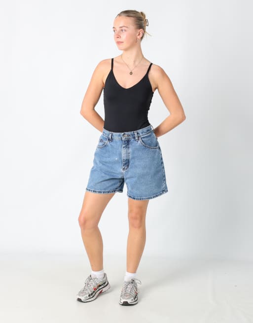 Vintage Lee 29x15 denim shorts in light blue