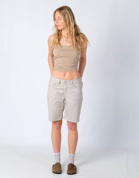 Vintage Lee 30x18 Denim Shorts Beige - view 1