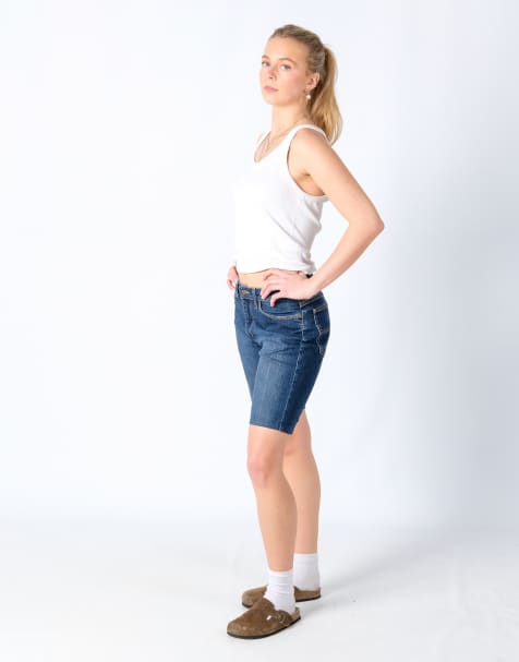 Vintage Lee 30x18 Denim Shorts Navy Blue - view 1