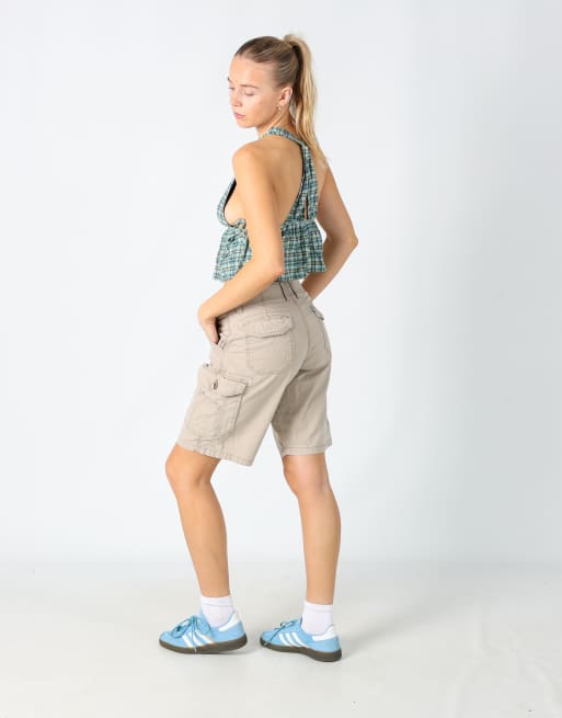 Vintage Lee 30x19 canvas cargo shorts in beige, 3 of 4