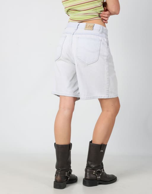 Vintage Lee 30x19 denim shorts in cream