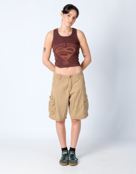 Vintage Lee 30x20 Canvas Cargo Shorts Tan - view 1