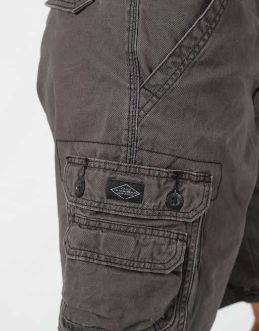 Vintage Lee 30x21 canvas cargo shorts in charcoal grey, 4 of 4