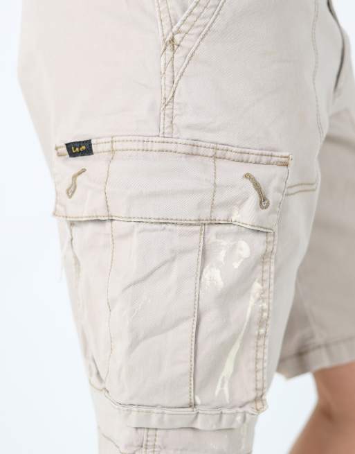Vintage Lee 30x21 canvas cargo shorts in tan, 4 of 4