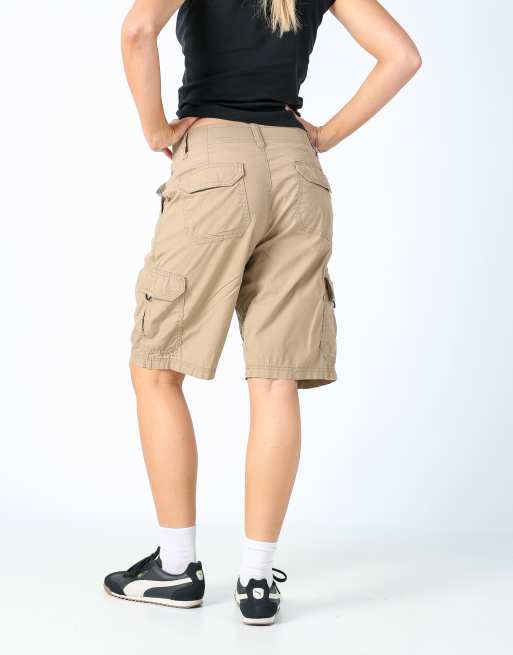 Vintage Lee 30x21 canvas cargo shorts tan