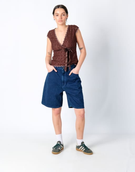 Vintage Lee 30x21 Denim Jorts Shorts Navy Blue